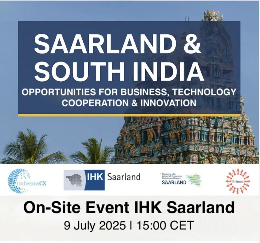 Poster for the IHK Saarland on-site event of 9 July 2025